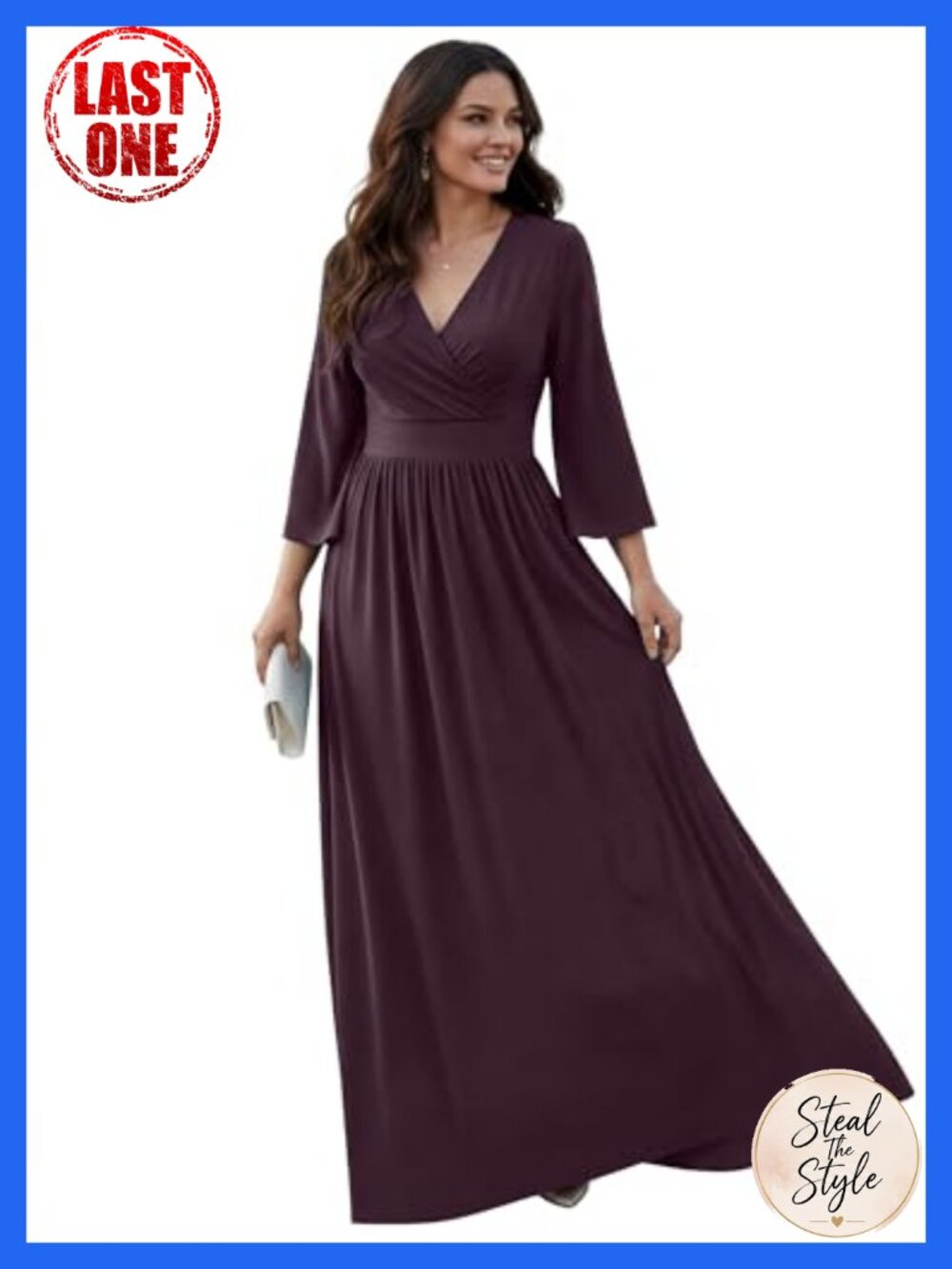 KOH KOH Kimono Sleeve V-Neck Wrap Flowy Evening Maxi Dress